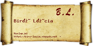 Biró Lúcia névjegykártya
